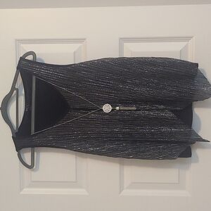 SPARKLE top w/attached necklace sz Medium